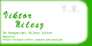 viktor milesz business card